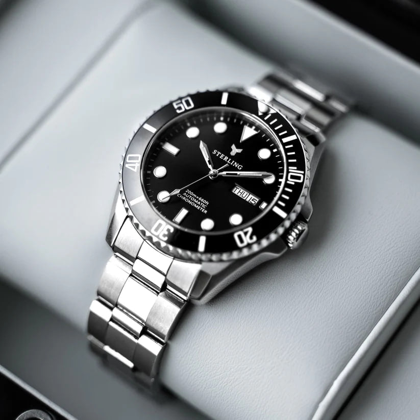 Reloj Suizo Oruss Sterling Ascend Submarine – Negro Metálico